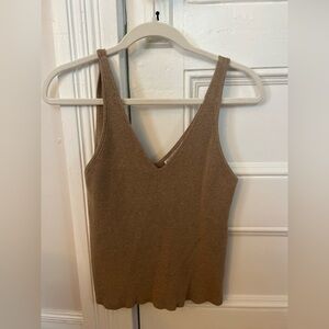 Abercrombie & Fitch Tan Ribbed Knit Top